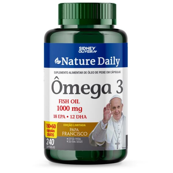 Ômega 3 1000Mg Nature Daily 240 Cápsulas  Edição Limitada Papa Francisco