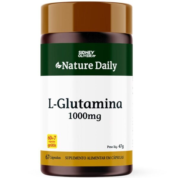 L-Glutamina 1000Mg Nature Daily 60 Cápsulas + 7 Grátis