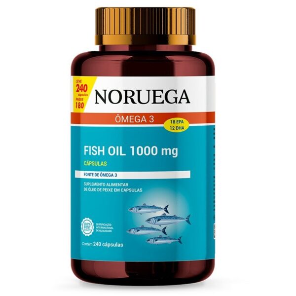 Ômega 3 1000mg Noruega Leve 240 Cápsulas Pague 180 Sidney Oliveira