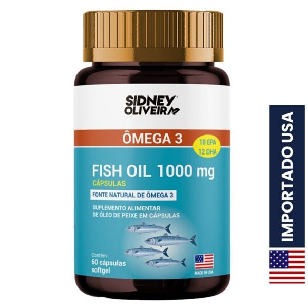 Ômega 3 1000mg Made In Usa 60 Cápsulas Sidney Oliveira