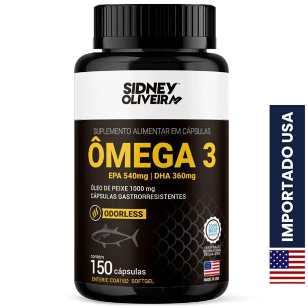 Ômega 3 1000 Mg Made In Usa Odorless 150 Cápsulas Sidney Oliveira